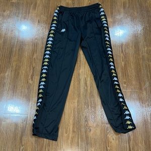 Mens Kappa Track Pants Black & Gold